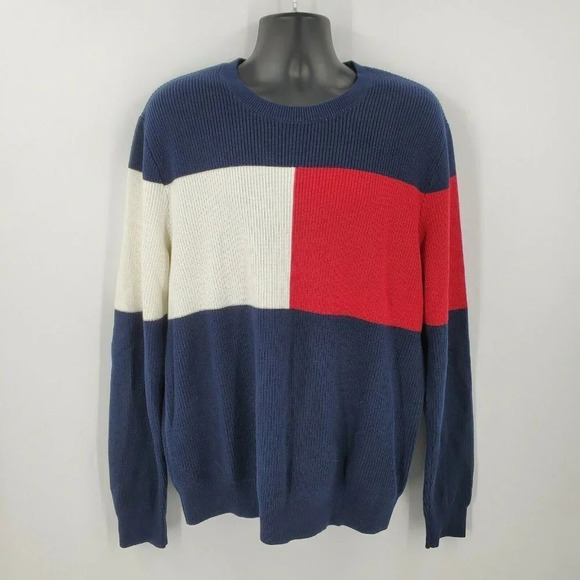 Tommy Hilfiger Men's Icon Original Flag Crew‎ Neck Pullover Sweater Size XL - Picture 1 of 11